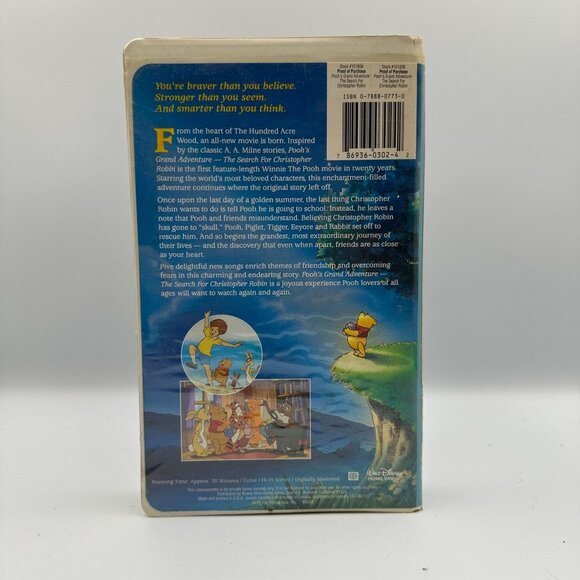 Disneys Poohs Grand Adventure The Search For Christopher Robin VHS 1997 Clamshel - Picture 2 of 3